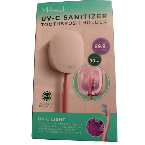 UV-C Toothbrush Sanitizer UV-C 99.9% Sanitization (MDB1085WH) Mahli Wellness NEW