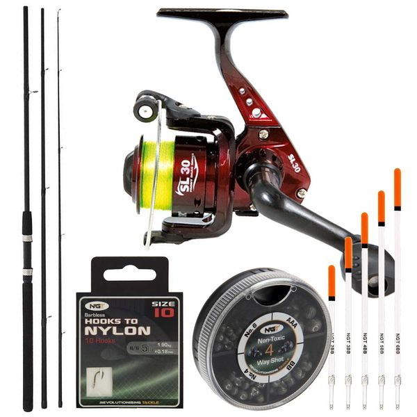 Complete Beginners Float Match Fishing Outfit Set Up Rod Reel & Tackle Bundle