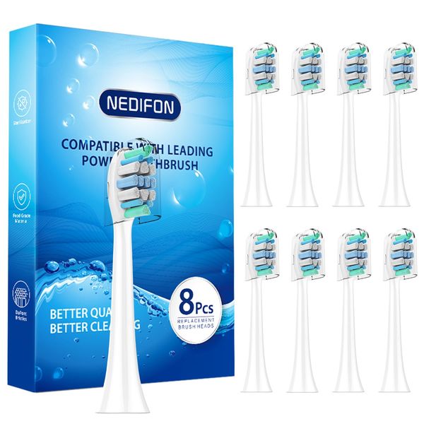 Philips Sonicare Electric Toothbrush, Replacement Brush, Diamond Clean, Compatible with Replacement Brushes, Easy Installation, Pack of 8