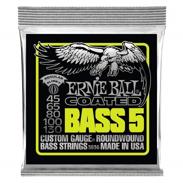 Ernie Ball 3836 45-130 Regular Slinky Coated Nickel Roundwound 5 String