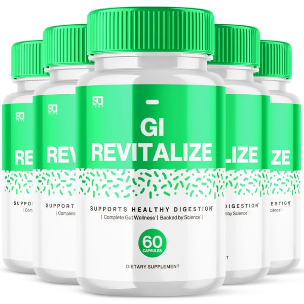 (5 Pack) GI Revitalize Capsules, GI Revitalize Digestion Support (300 Capsules)