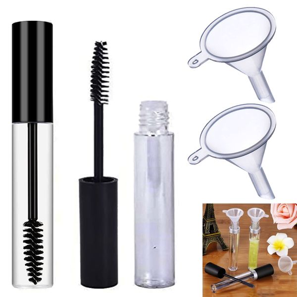 Leer Wimpern Tube,Mascara Leerrohr Flasche,Leere Wimperntusche Tube,Transparent Wimpern Tube,Transparent Mascara Flasche,Leere Wimperntusche,Leere Mascara Tube und Zauberstab,Praktisch,Satz 6