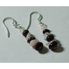 Garnet & Moonstone Sterling Silver Drop Earrings