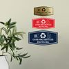 Fancy Cans and Bottles Recycling Sign (Brushed Silver) - Large