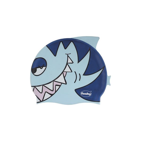 Fashy Kids Swim Cap Shark Design - Red & Yellow Cap
