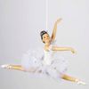 Ballerina Leaping Christmas Ornament White Tutu