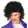 Widmann 01839 80s Rock Prince Wig, Men, Black, One Size