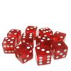 10Pcs 19mm 6-Sides Dice Transparent Red Polyhedral Acrylic Dice Set for Table Games