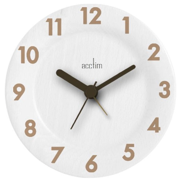 Acctim 33782 Epping Round Wooden Table Clock in White