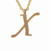 Rubby Stainless X Initial Chain with Pendant Pink Gold