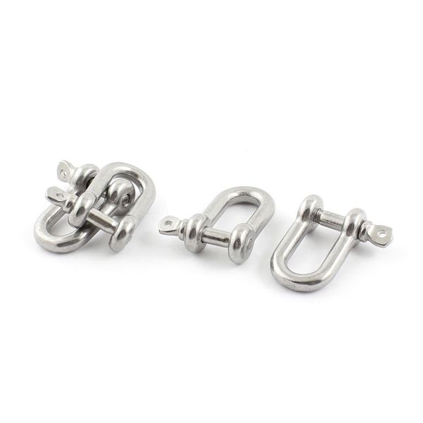 uxcell Wire Rope D Shackles Stainless Steel M4 Fastener D-Type 4 Pack