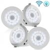 Pyle 4’’ Bluetooth Ceiling/Wall Speakers, 4 2-Way Speakers w/ Built-in LED Light