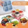 WEELOO Snack Containers Lunch Box, Lunchable Container with 4 Compartments and 4 Forks, Snackle Boxes Container Stackable and Reusable Lunch Snack Containers Storage Box