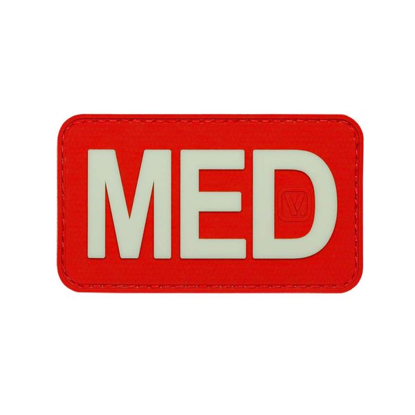 MED' Medical 'Super-Lumen' Glow-in-The-Dark Patch (Red)