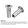 sourcing map M6 Multi-Grip Rivet Nuts, 5pcs Pre-Bulbed Shank Flat Head Threaded Insert Nut 304 Stainless Steel Plus Nuts for Construction Industrial