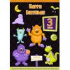 Kids Monster 3rd Birthday Card