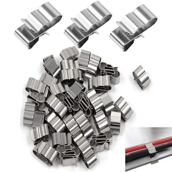 YSIL 60PCS Trailer Frame Wire Clips Stainless Steel Cable Clips 22.5mm/0.89Inch