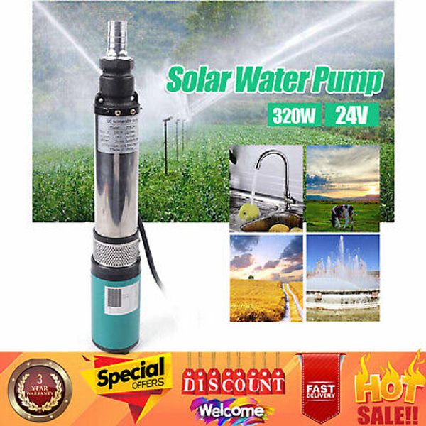 DC 24V Solar Power Water Pump Farm Ranch Submersible Bore Hole Deep Well Pump