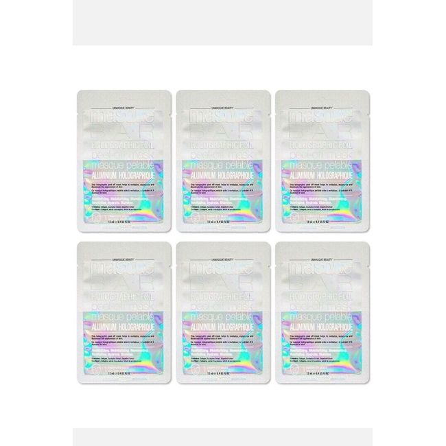 6X masque BAR Holographic Foil Facial Peel Off Mask, Revitalizing, Moisturizing