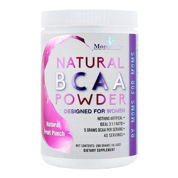 BCAA Powder Preworkout for Women - BCAA Amino Sweetened Naturally with Stevia, Erythritol, & Monk Fruit - 40 Servings (Fruit Punch)