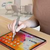 BoxWave Stylus Pen Compatible with Omron Basic Programable Terminal TW01B-V1 - DualTip Capacitive Stylus, Fiber Tip Disc Tip Capacitive Stylus Pen - Metallic Silver