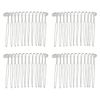 VOCOSTE Anti Slip Hair Side Comb Accessories Metal Silver Tone Hair Side Comb Retaining Hair Clips 5cm 4pcs