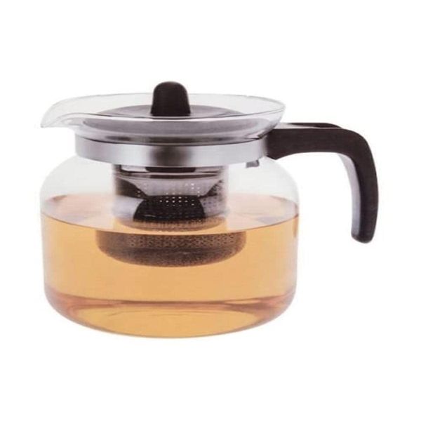 EMA CE4000020 Teekanne mit Filter, Transparent/Schwarz, 1,5 l