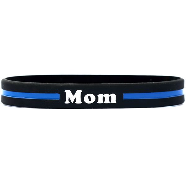 SayitBands Mom Thin Blue Line Wristband