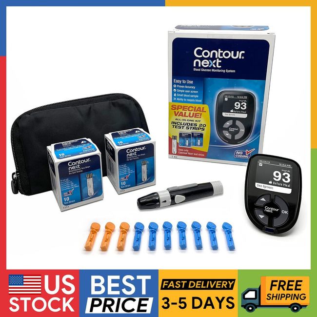 Blood Glucose Monitoring System Contour Next All in One Kit