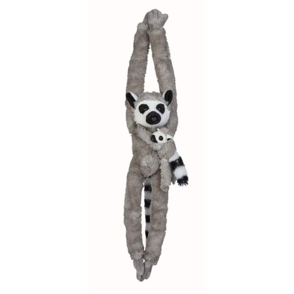 Ravensden Plush Soft Ring Tailed Lemur Hanging With Baby 84cm