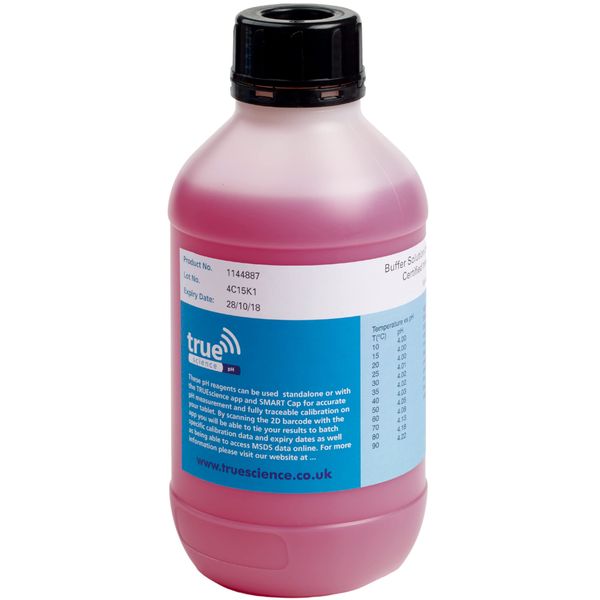 Labsales Presents TRUEscience PH 4 Red Buffer Solution For Calibration of your PH Pen, meter or electrodes, Lab Grade Buffer, 1L Bottle