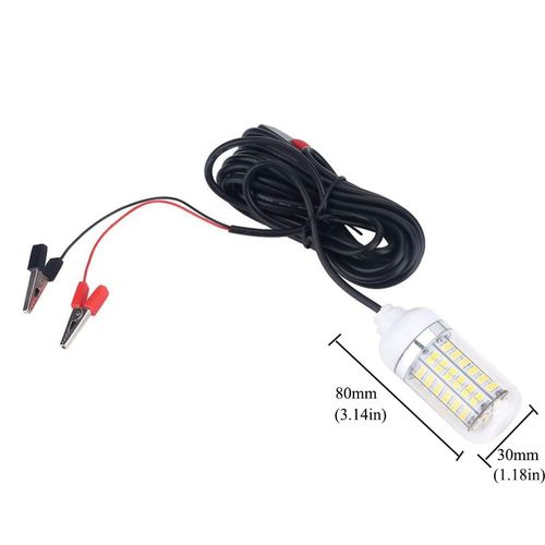 Underwater Fishing LED Light 15w,12v,Green Light IP68 Waterproof Lamp 360 Degree All-Round Underwater Lighting Fish Light Collection Fish Lamp for Underwater Lighting, Night Fishing, Lure
