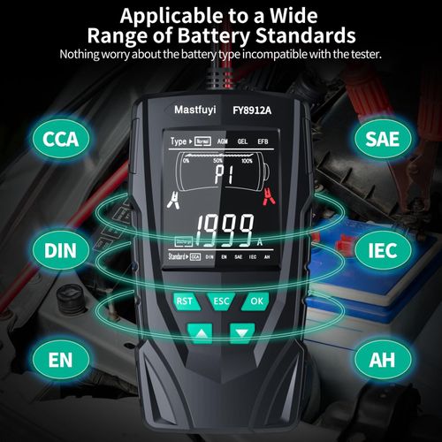 Car Battery Tester, Digital Auto Battery Analyzer 12V 24V, 50-2000 CCA Tool, For