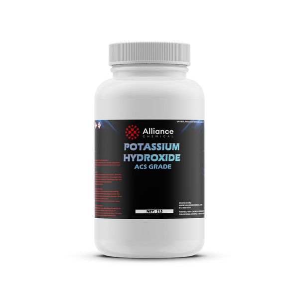 Potassium Hydroxide Flakes ACS Grade - 2 lbs - High-Purity pH Regulator for Laboratory Research