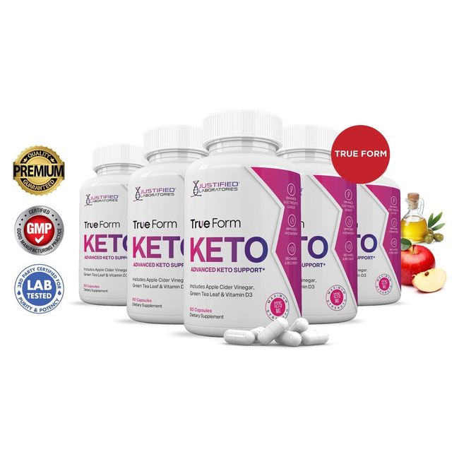 True Form Keto ACV Pills 1275 MG Stronger Than Gummies Keto Support 5 Bottles