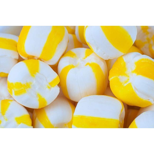 Stewart Candy Old Fashioned Pure Cane Sugar Candy Puff Balls -Made in the USA (Lemon Flavor - 27oz Tub)