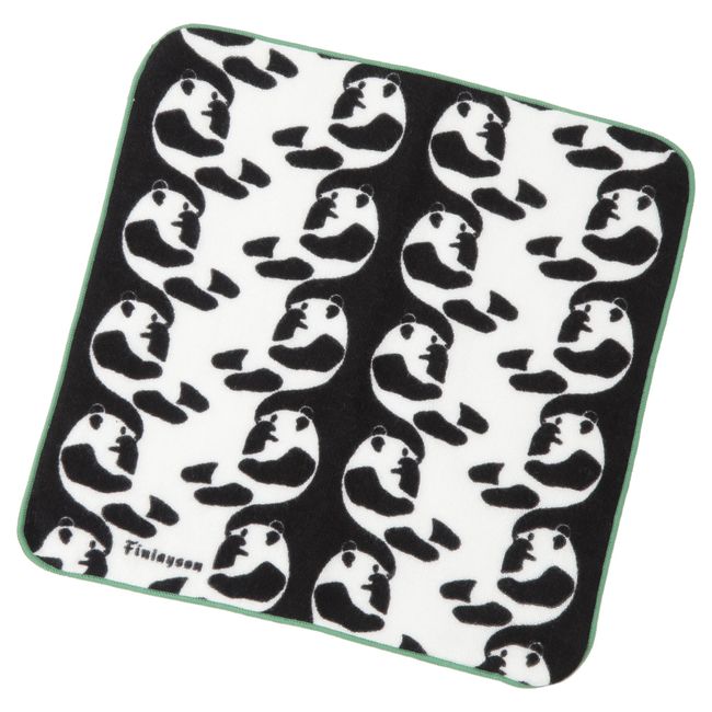 Nishikawa TT48702633BK Imabari Towel, Black, Handkerchief Towel, Finlayson, Ayatos (Panda) Pattern, 100% Cotton