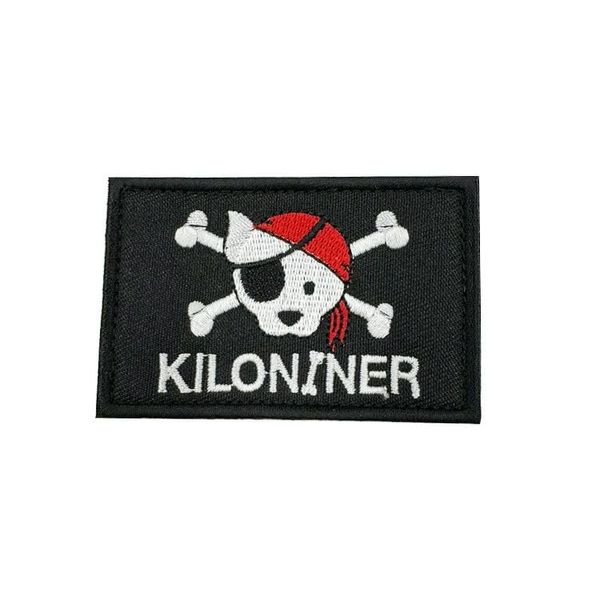 KILONINER JOLLY ROGER PATCH Patch, Military Patch, For Pets, Dogs, Cats, Stylish, Cute, Black/White, S
