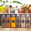 14 Pcs Glass Spice Jars with Spice Labels - 8Oz Empty Square Spice Bottles - ...
