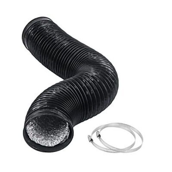 4 Inch 5 Feet Black Air Ducting, Flexible 1.5m Length Aluminum Dryer Vent Hose