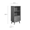 Modway Render  Mid-Century Modern Display Cabinet Bookshelf in Charcoal