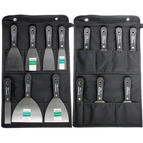 Wallpaper Scrapers,Paint Scraper Tool 7 Pcs Stainless Steel Filling Knives Spackle Drywall Joint Filler Putty Knife Set, Paint Tools Plastering Tools for Walls with Tool Bag, Hand Tools Gifts for Men
