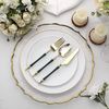 24 GOLD HUNTER GREEN Plastic CUTLERY Roman Column Handle Spoon Fork Knife Set