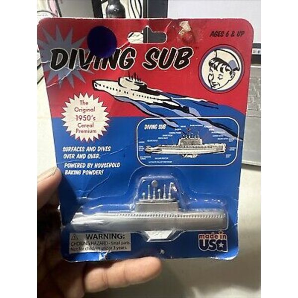 Diving Sub Toy Powered by Baking Powder Bath Tub Pool Submarine Gray Damert