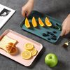 Pack of 3 rectangular trays, kitchen decorative trays, plastic tray, rectangular green, serving tray, plastic rectangular, for kitchen, hotel, school, lunch and cafeteria trays (green)