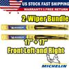 Front Left and Right (PAIR) For Michelin 2pcs Direct Wiper Blade Size 17 / 17