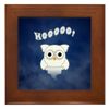Truly Teague Framed Tile Spooky Little Ghost Owl in The Mist