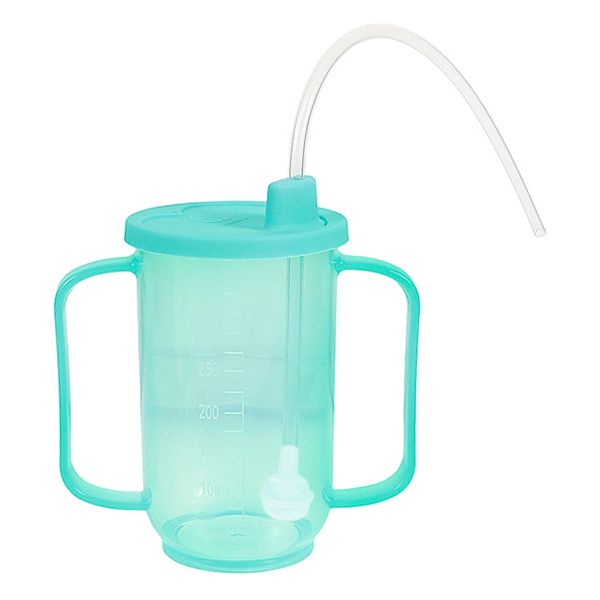 AKZOEYHEALTHE Drinking Aids Convalescent Feeding Cup, Sippy Cup with Straw Spill Proof for Elderly Patient Maternity Drink Water Porridge Soup, Drinking Cup with Straw for Disabled Adults, 350ml