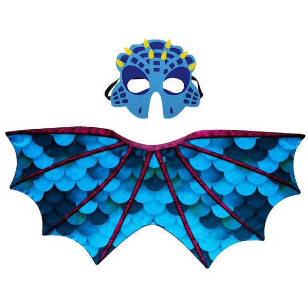 iROLEWIN Dinosaur-Dragon-Wings-Costume Mask for Toddler Kids Dino Dress Up Boys Girls Halloween Pretend Play Party Favors