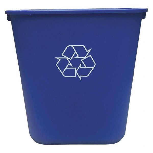 Desk Recycling Container, Blue, 3-1/2 gal.